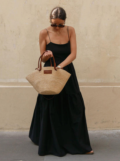 Long Dress With Straight Back Decollete
