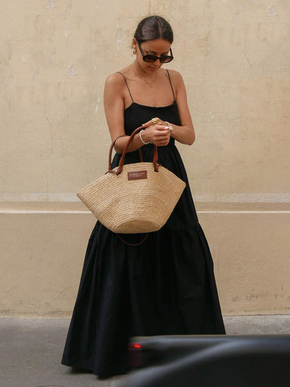 Long Dress With Straight Back Decollete