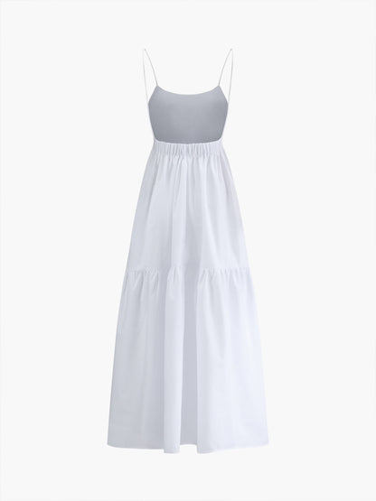 Long Dress With Straight Back Decollete