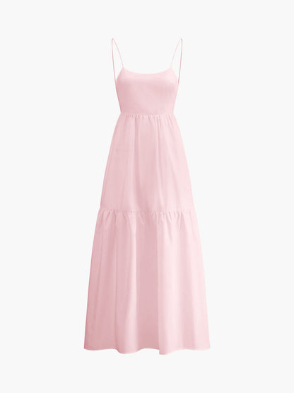 Long Dress With Straight Back Decollete