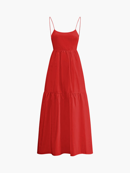 Long Dress With Straight Back Decollete