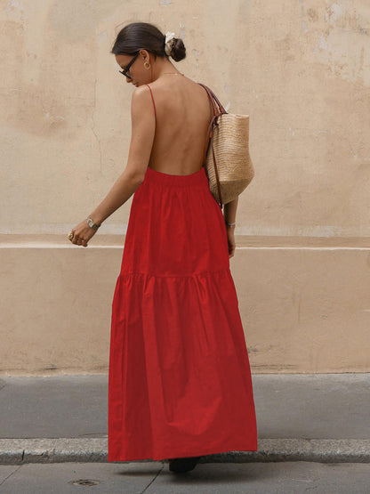Long Dress With Straight Back Decollete